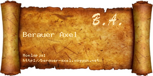 Berauer Axel névjegykártya